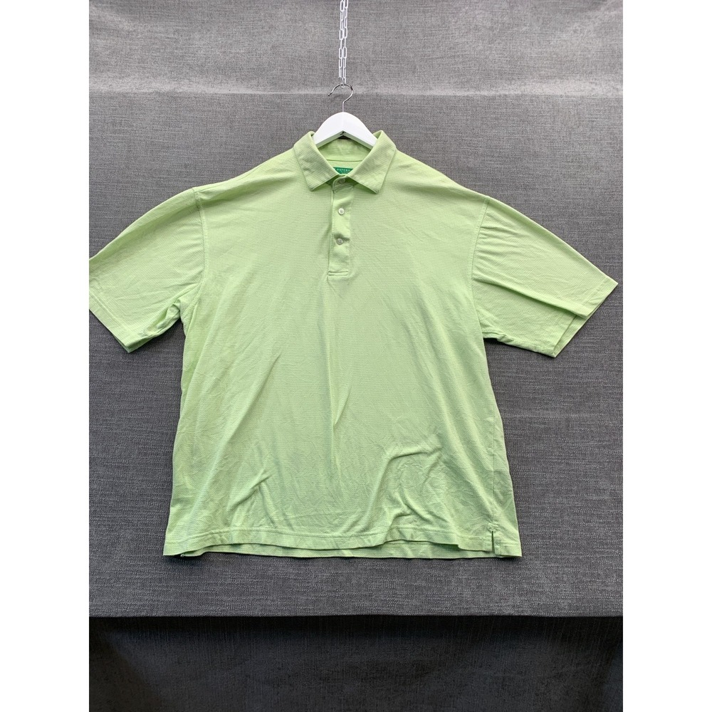 Oxford Golf Earth Tech Super Dry Polo Shirt‎ Mens XL Green Textured Performance